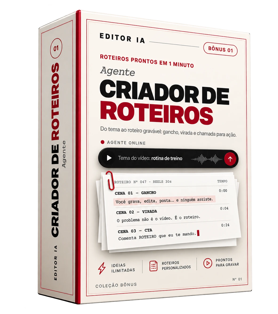 Caixa do bônus Agente Criador de Roteiros